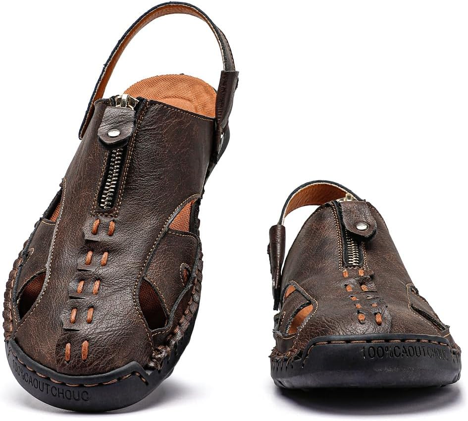 Мужские повседневные кожаные сандалии ручной работы, регулируемые, в стиле рыбака с застежкой-молнией, для летнего пляжного отдыха и прогулок Modme, коричневый
Мужские повседневные кожаные сандалии ручной работы, регулируемые, в стиле рыбака с застежкой-молнией, для летнего пляжного отдыха и прогулок Modme, коричневый