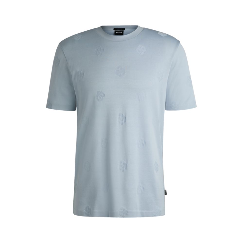Футболка из мерсеризованного хлопка с монограммами Double B BOSS, светло-голубой
Футболка из мерсеризованного хлопка с монограммами Double B BOSS, светло-голубой