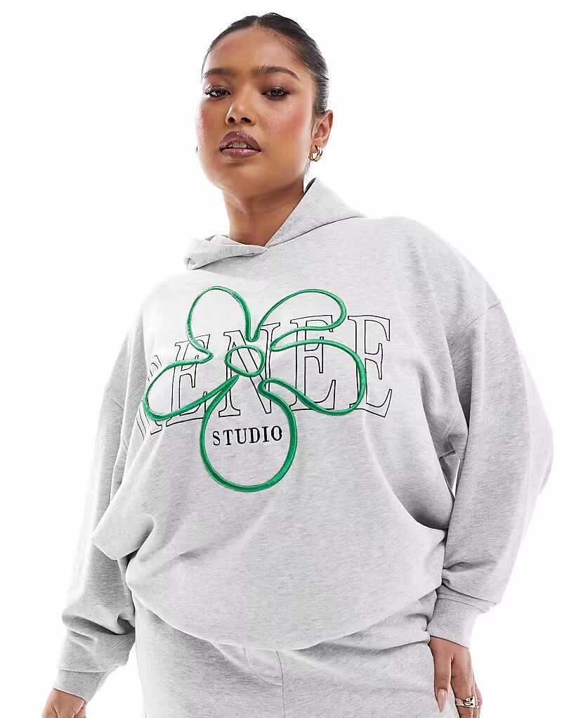 Эксклюзивная толстовка с капюшоном Renee Studio Plus с вышитым цветочным логотипом серого цвета
Эксклюзивная толстовка с капюшоном Renee Studio Plus с вышитым цветочным логотипом серого цвета