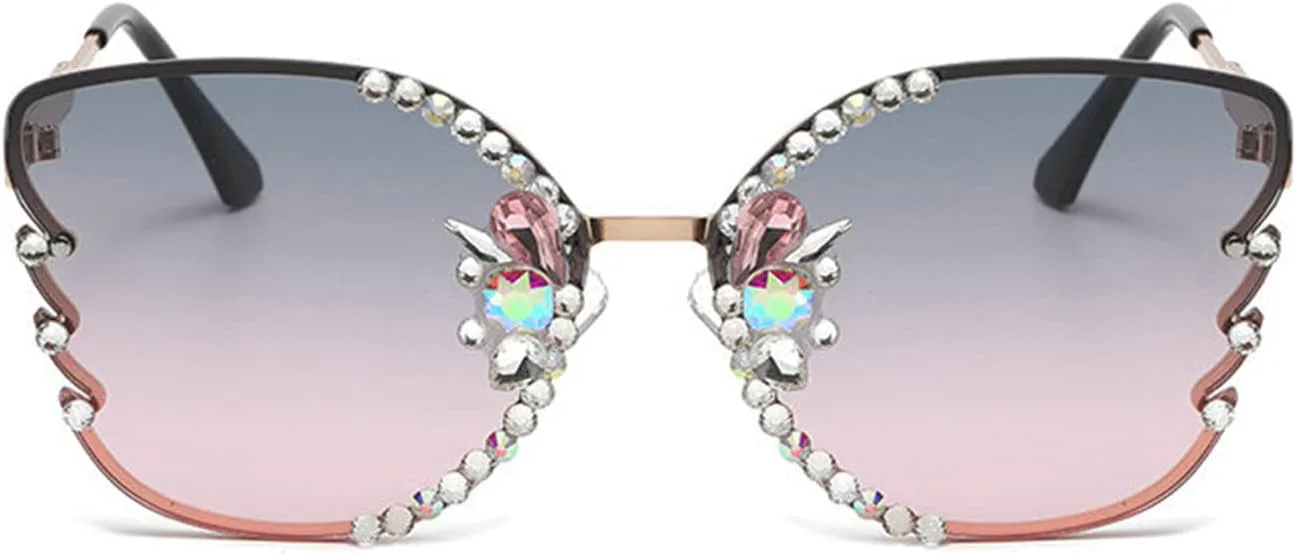 Солнцезащитные очки Willochra без оправы с бриллиантами, женские, с кристаллами, в стиле «кошачий глаз», винтажные, сверкающие, для вечеринок, Green Pink
Солнцезащитные очки Willochra без оправы с бриллиантами, женские, с кристаллами, в стиле «кошачий глаз», винтажные, сверкающие, для вечеринок, Green Pink