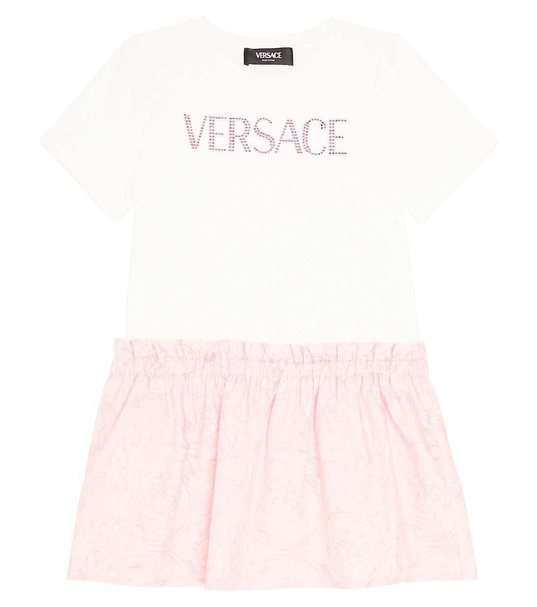 Платье из смесового хлопка с логотипом Versace Kids, белый
Платье из смесового хлопка с логотипом Versace Kids, белый