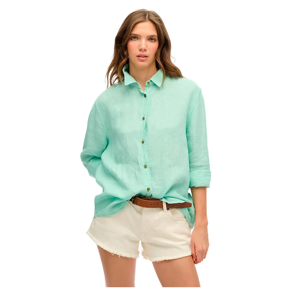 Рубашка с длинным рукавом Superdry Casual Linen Boyfriend, зеленый
Рубашка с длинным рукавом Superdry Casual Linen Boyfriend, зеленый