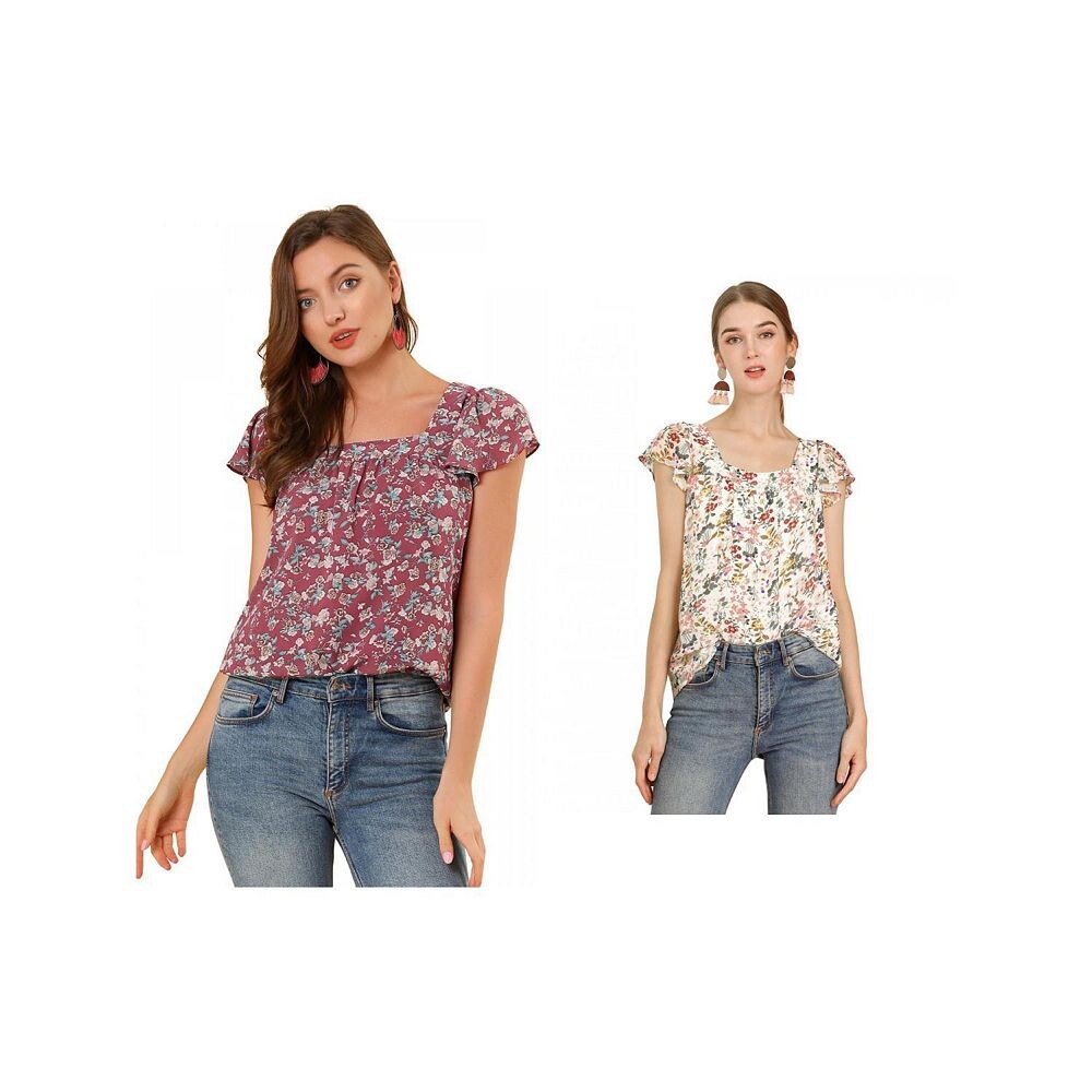 2 упаковки женских шифоновых блузок с рюшами и рукавами в винтажном стиле, многослойные блузки с цветочным принтом, топы ALLEGRA K, цвет White Wine Red
2 упаковки женских шифоновых блузок с рюшами и рукавами в винтажном стиле, многослойные блузки с цветочным принтом, топы ALLEGRA K, цвет White Wine Red