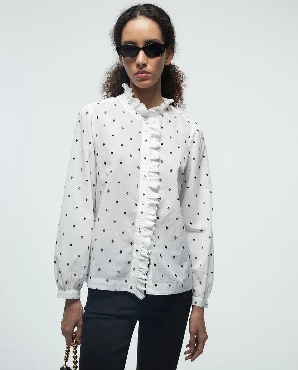 Романтичная хлопковая блузка Sfera, черный
Романтичная хлопковая блузка Sfera, черный