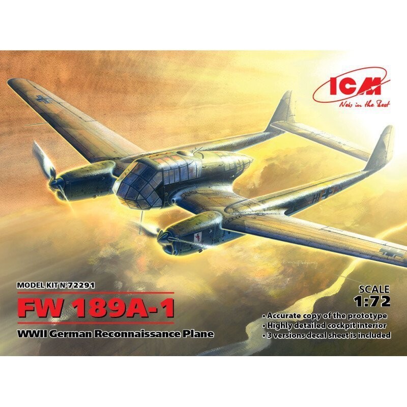ICM 72291 Fw-189A1 Самолет-разведчик 1/72
ICM 72291 Fw-189A1 Самолет-разведчик 1/72