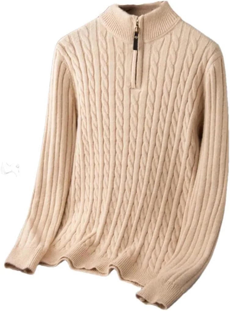 Мужской однотонный свитер с воротником-стойкой и длинными рукавами, кабельная вязка, 1/4 молнии
Мужской однотонный свитер с воротником-стойкой и длинными рукавами, кабельная вязка, 1/4 молнии