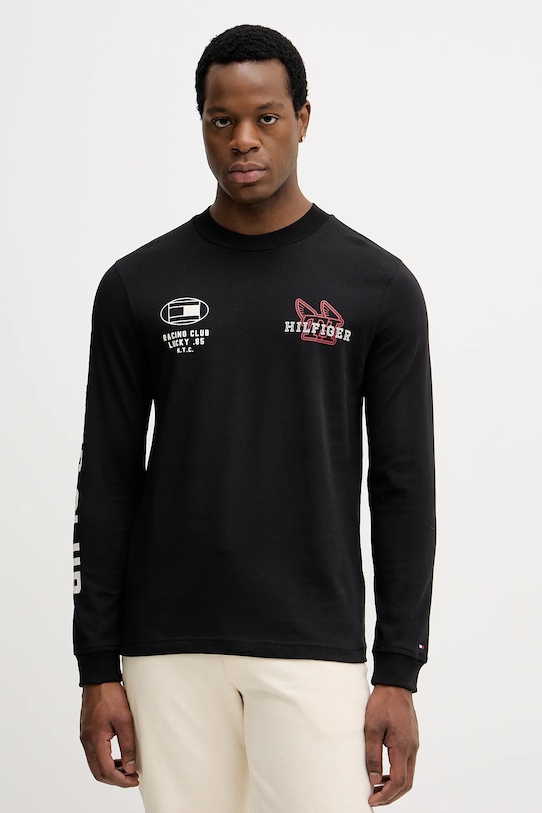 Хлопковый лонгслив Tommy Hilfiger, черный
Хлопковый лонгслив Tommy Hilfiger, черный