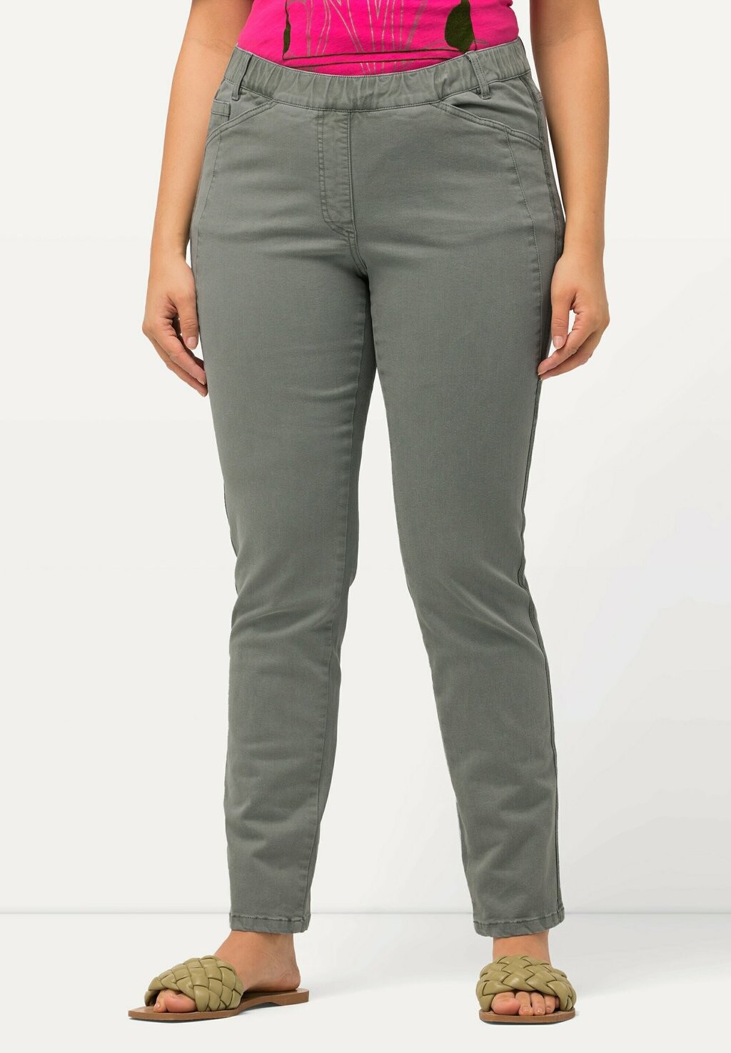 Джинсы облегающие Ulla Popken, оливковый 
Джинсы облегающие Ulla Popken, оливковый