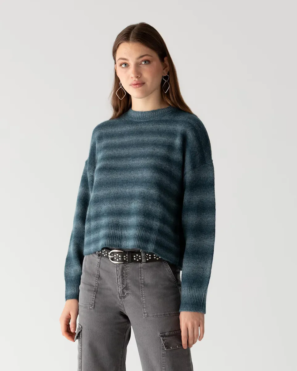 Женский джемпер с длинным рукавом и полосатым принтом Noon, синий
Женский джемпер с длинным рукавом и полосатым принтом Noon, синий