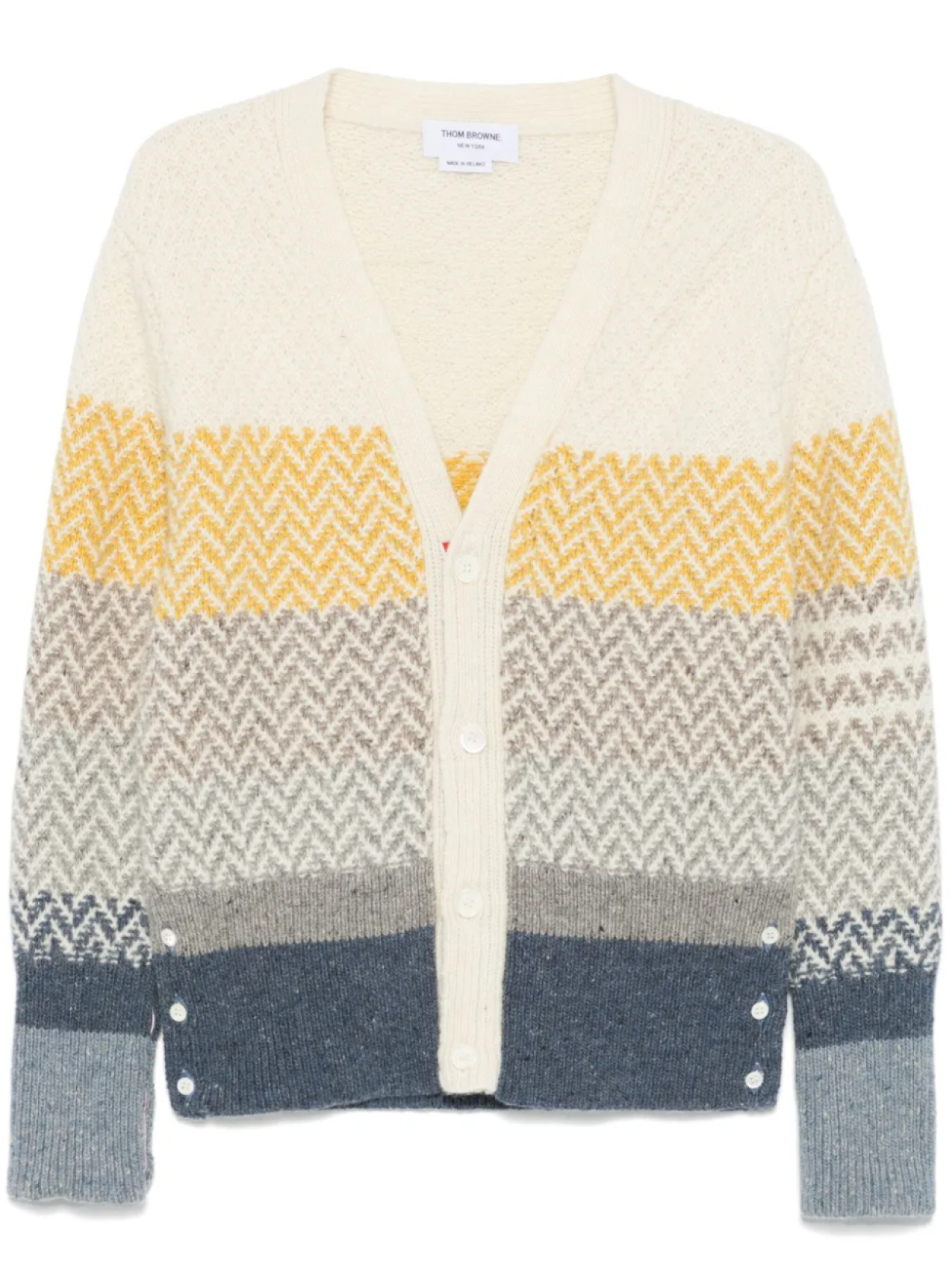 Thom Browne жаккардовый кардиган с V-образным вырезом, нейтральный
Thom Browne жаккардовый кардиган с V-образным вырезом, нейтральный