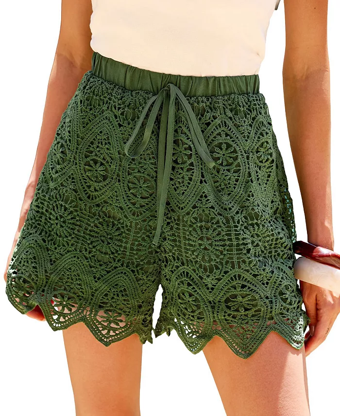 Женские шорты Kick Back & Relax зеленого цвета Cupshe, зеленый 
Женские шорты Kick Back & Relax зеленого цвета Cupshe, зеленый