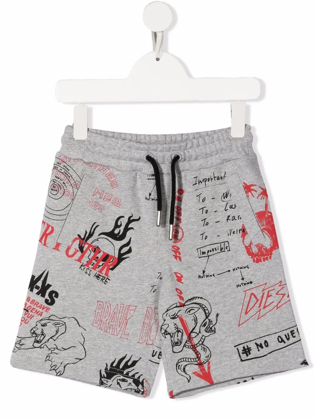 Шорты с кулиской и принтом Diesel Kids, серый
Шорты с кулиской и принтом Diesel Kids, серый