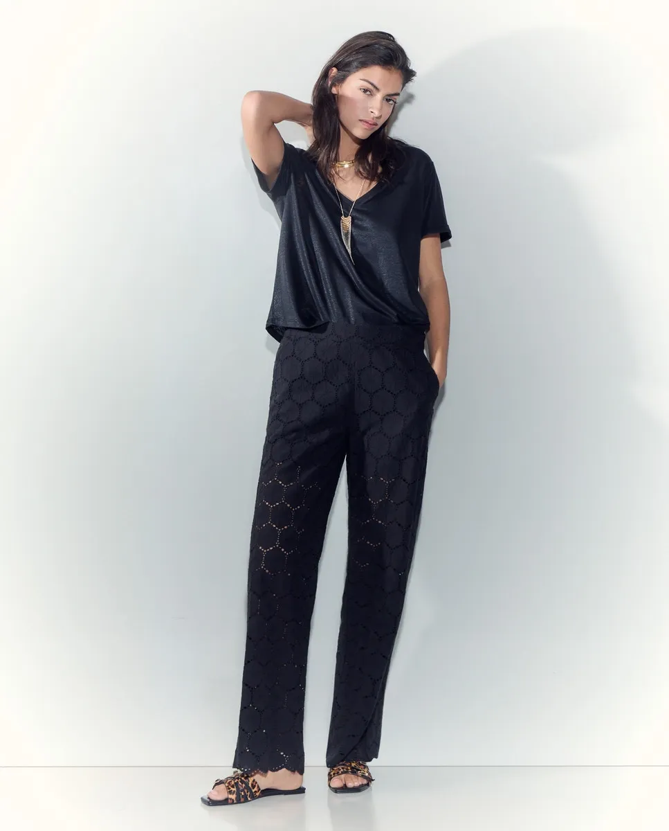 Женская футболка с коротким рукавом и V-образным вырезом Tintoretto, черный
Женская футболка с коротким рукавом и V-образным вырезом Tintoretto, черный