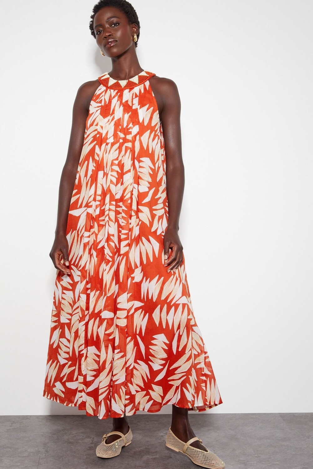 Платье макси без рукавов с принтом Shelly Monsoon, оранжевый
Платье макси без рукавов с принтом Shelly Monsoon, оранжевый