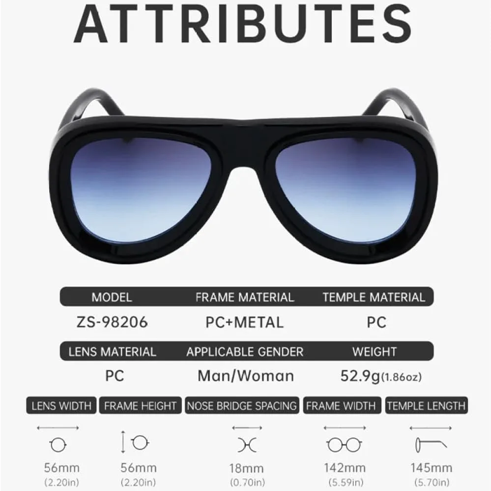 Винтажные солнцезащитные очки для женщин и мужчин, мужские солнцезащитные очки в панк-стиле, роскошные, популярные, в большой оправе generic, Black Gray Blue
Винтажные солнцезащитные очки для женщин и мужчин, мужские солнцезащитные очки в панк-стиле, роскошные, популярные, в большой оправе generic, Black Gray Blue