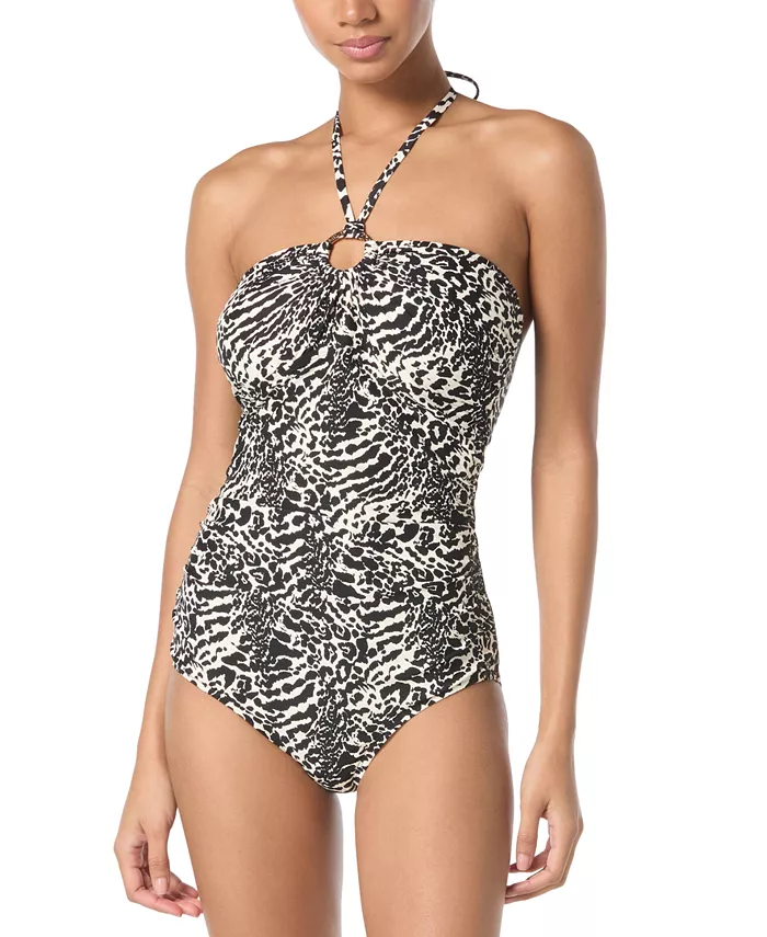 Женский купальник-монокини с принтом логотипа и кольцом, присборенный Michael Kors, черный
Женский купальник-монокини с принтом логотипа и кольцом, присборенный Michael Kors, черный