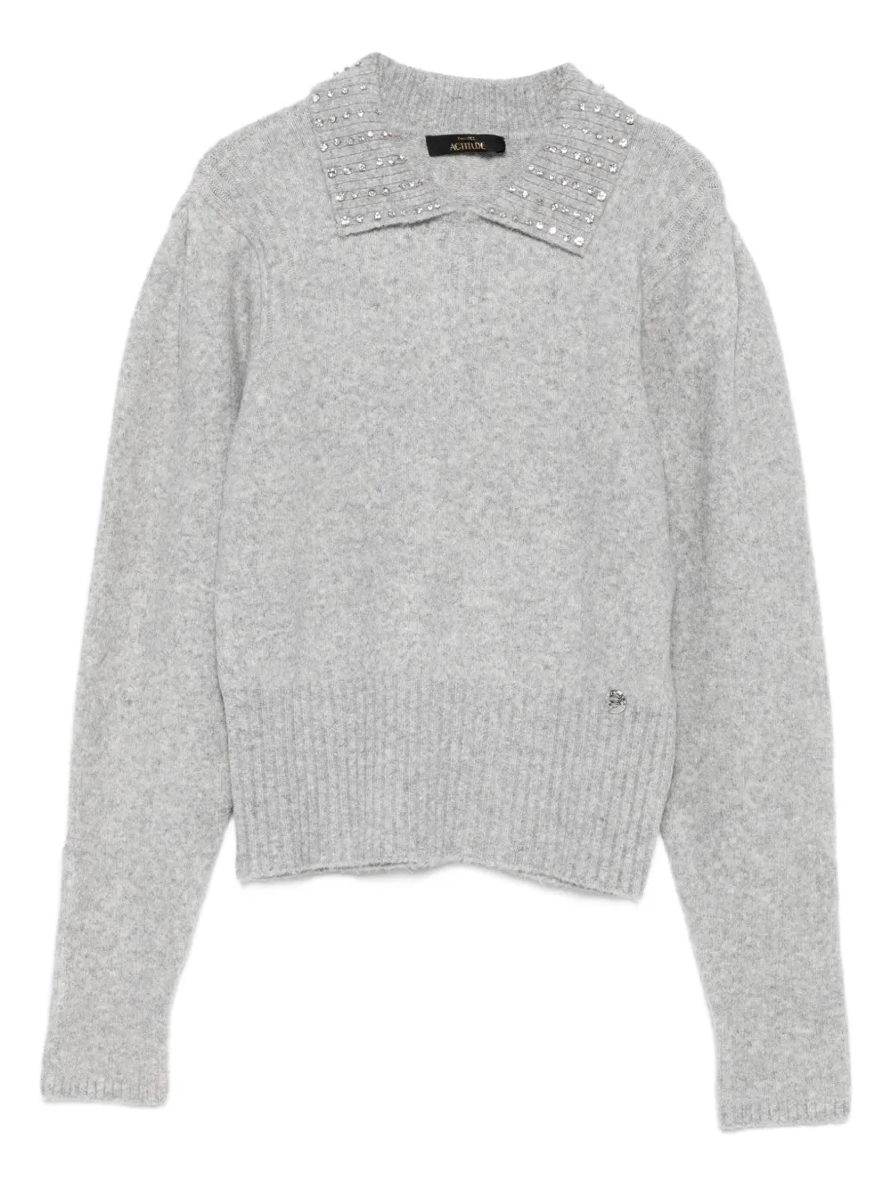 Свитер с декорированным воротником Twinset, серый
Свитер с декорированным воротником Twinset, серый