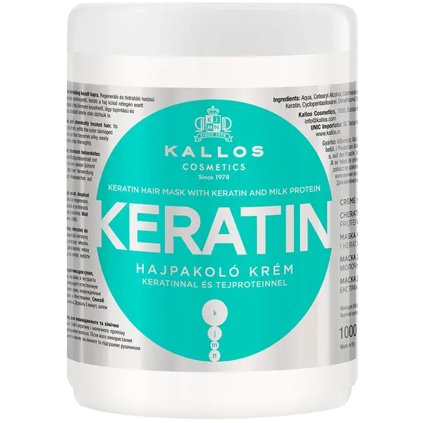 Маска восстанавливающая для сухих и поврежденных волос, 1000 мл Kallos Keratin
Маска восстанавливающая для сухих и поврежденных волос, 1000 мл Kallos Keratin