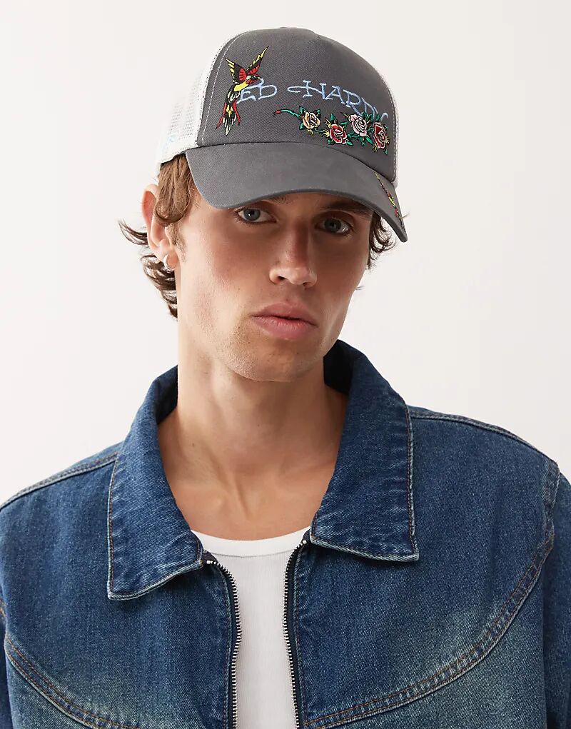 Пятипанельная кепка дальнобойщика Ed Hardy с цветочным принтом и ласточкой, угольного цвета
Пятипанельная кепка дальнобойщика Ed Hardy с цветочным принтом и ласточкой, угольного цвета