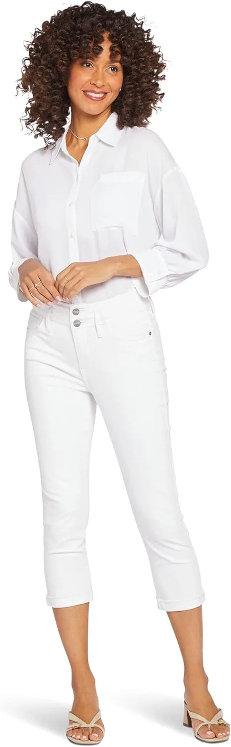 NYDJ Women's Chloe Capris Hollywood Waistband & Cuff In Optic White
NYDJ Women's Chloe Capris Hollywood Waistband & Cuff In Optic White
