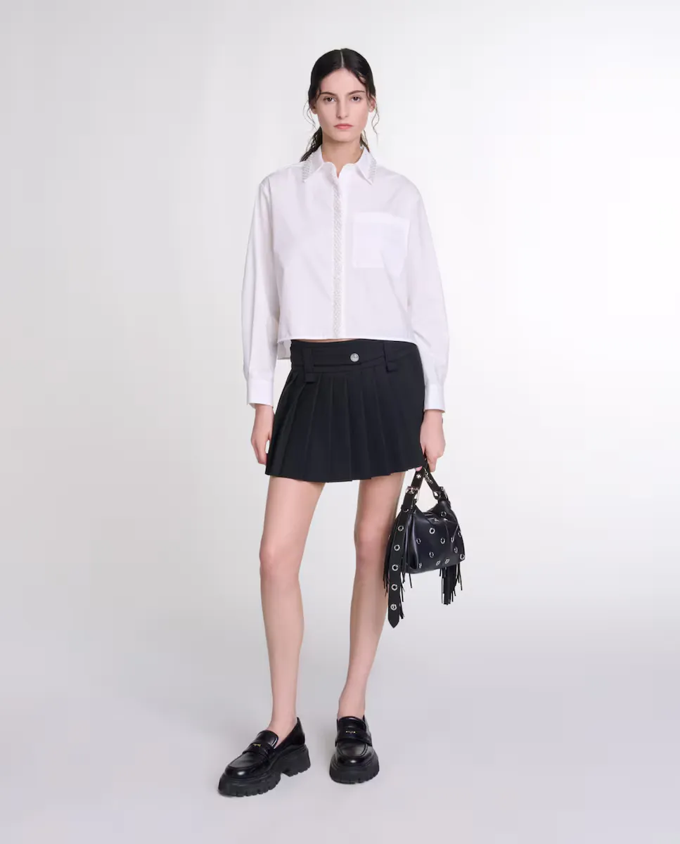 Короткая плиссированная юбка Maje, черный
Короткая плиссированная юбка Maje, черный