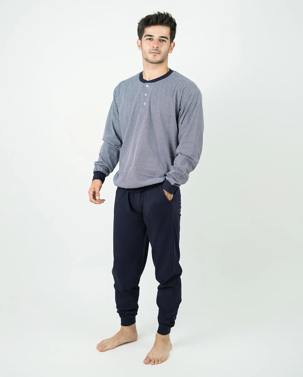 Мужская пижама с воротником на планке Babelo, темно-синий
Мужская пижама с воротником на планке Babelo, темно-синий