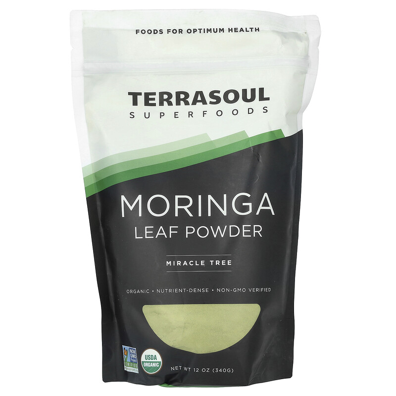 Terrasoul Superfoods, порошок из листьев моринги, Miracle Tree, 340 г (12 унций)
Terrasoul Superfoods, порошок из листьев моринги, Miracle Tree, 340 г (12 унций)