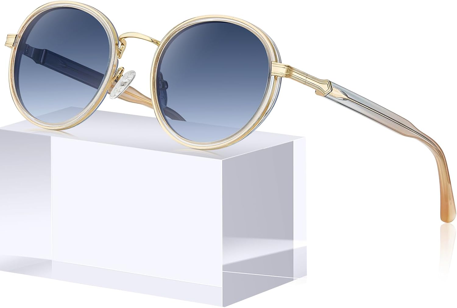 Женские круглые солнцезащитные очки CARFIA в ацетатно-металлической оправе, поляризованные, с защитой от УФ-излучения, стильные дизайнерские очки CA1951, 4. White Frame Gradual Blue Lens
Женские круглые солнцезащитные очки CARFIA в ацетатно-металлической оправе, поляризованные, с защитой от УФ-излучения, стильные дизайнерские очки CA1951, 4. White Frame Gradual Blue Lens