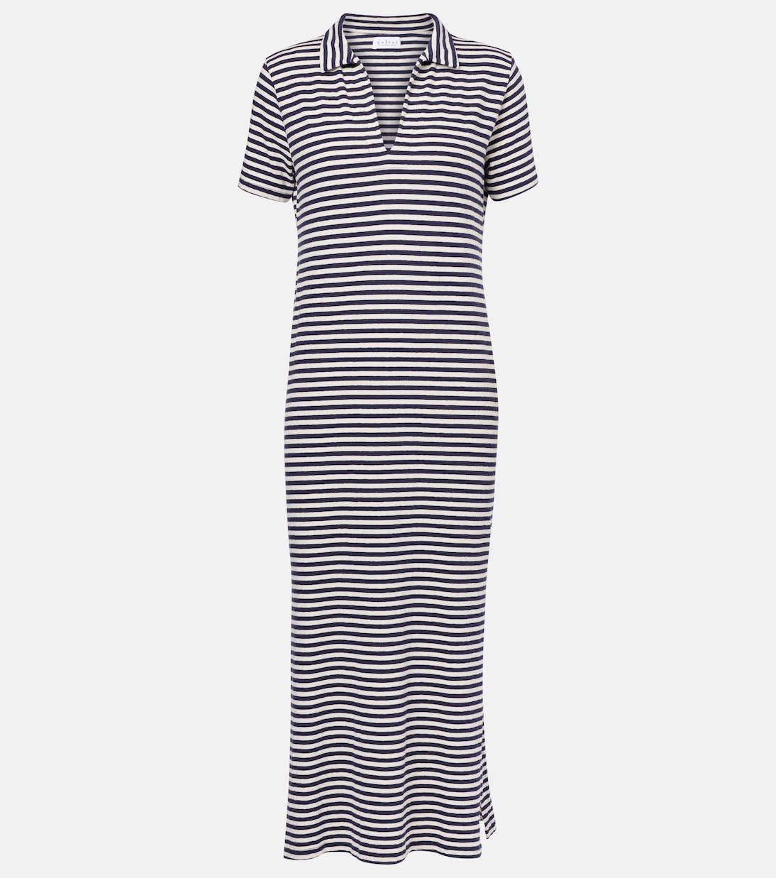 Платье-миди из хлопкового джерси в полоску от Khan Velvet, темно-синий
Платье-миди из хлопкового джерси в полоску от Khan Velvet, темно-синий