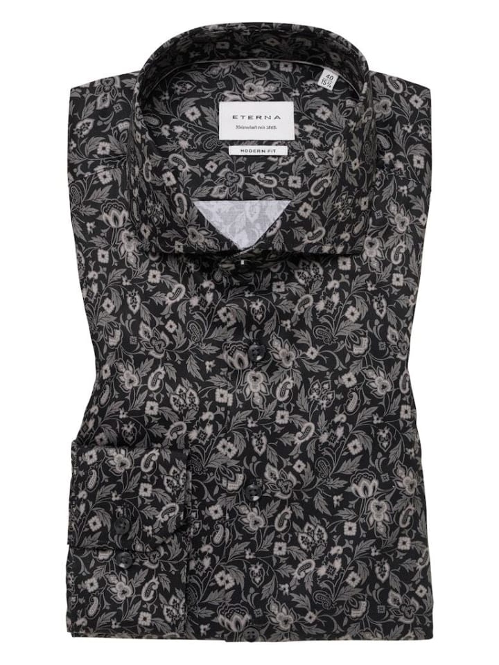 Рубашка с длинными рукавами антрацитового цвета Eterna
Рубашка с длинными рукавами антрацитового цвета Eterna