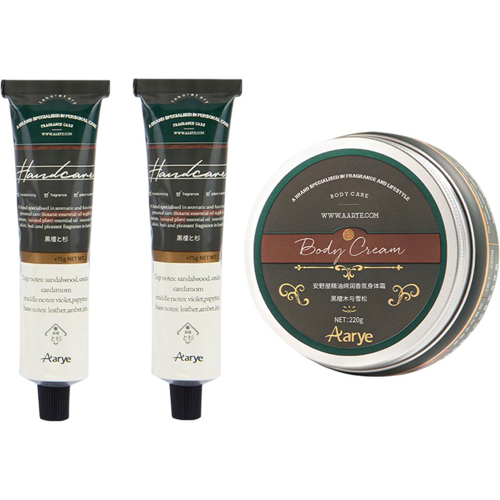 Защитный набор крем для тела крем для рук увлажняющий эффект AARYE, Ebony and cedar 75g*2 + ebony and cedar 220g
Защитный набор крем для тела крем для рук увлажняющий эффект AARYE, Ebony and cedar 75g*2 + ebony and cedar 220g