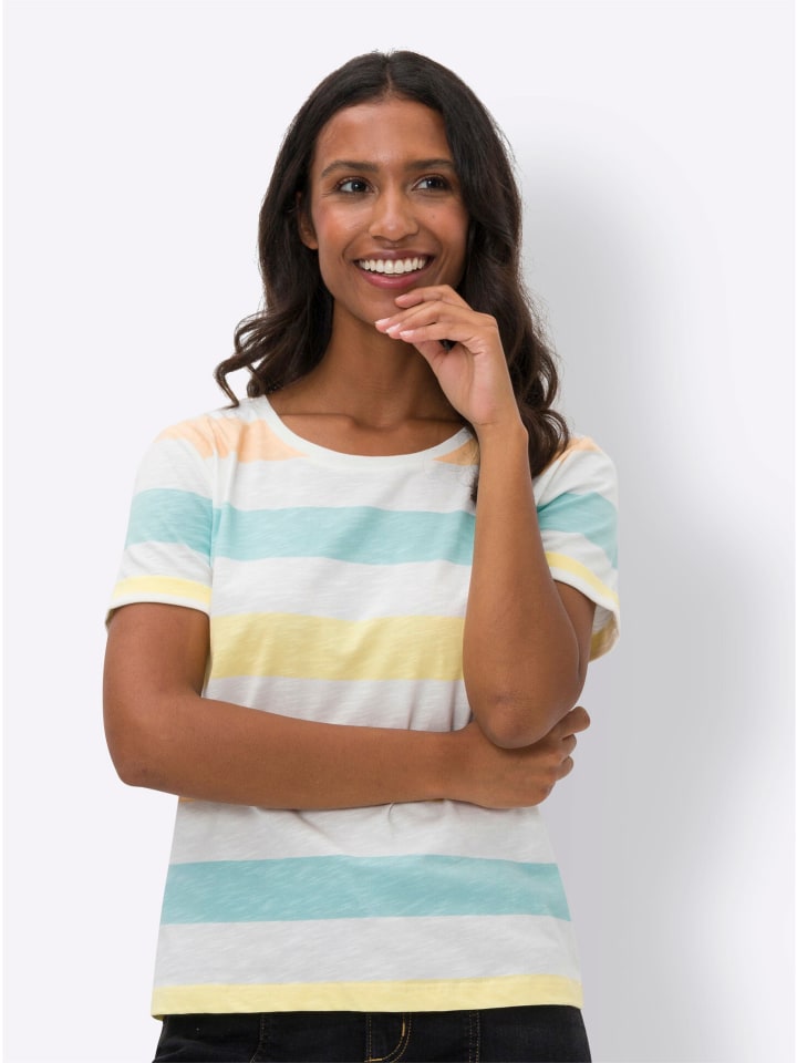 Полосатая рубашка в абрикосово-белую полоску Heine
Полосатая рубашка в абрикосово-белую полоску Heine