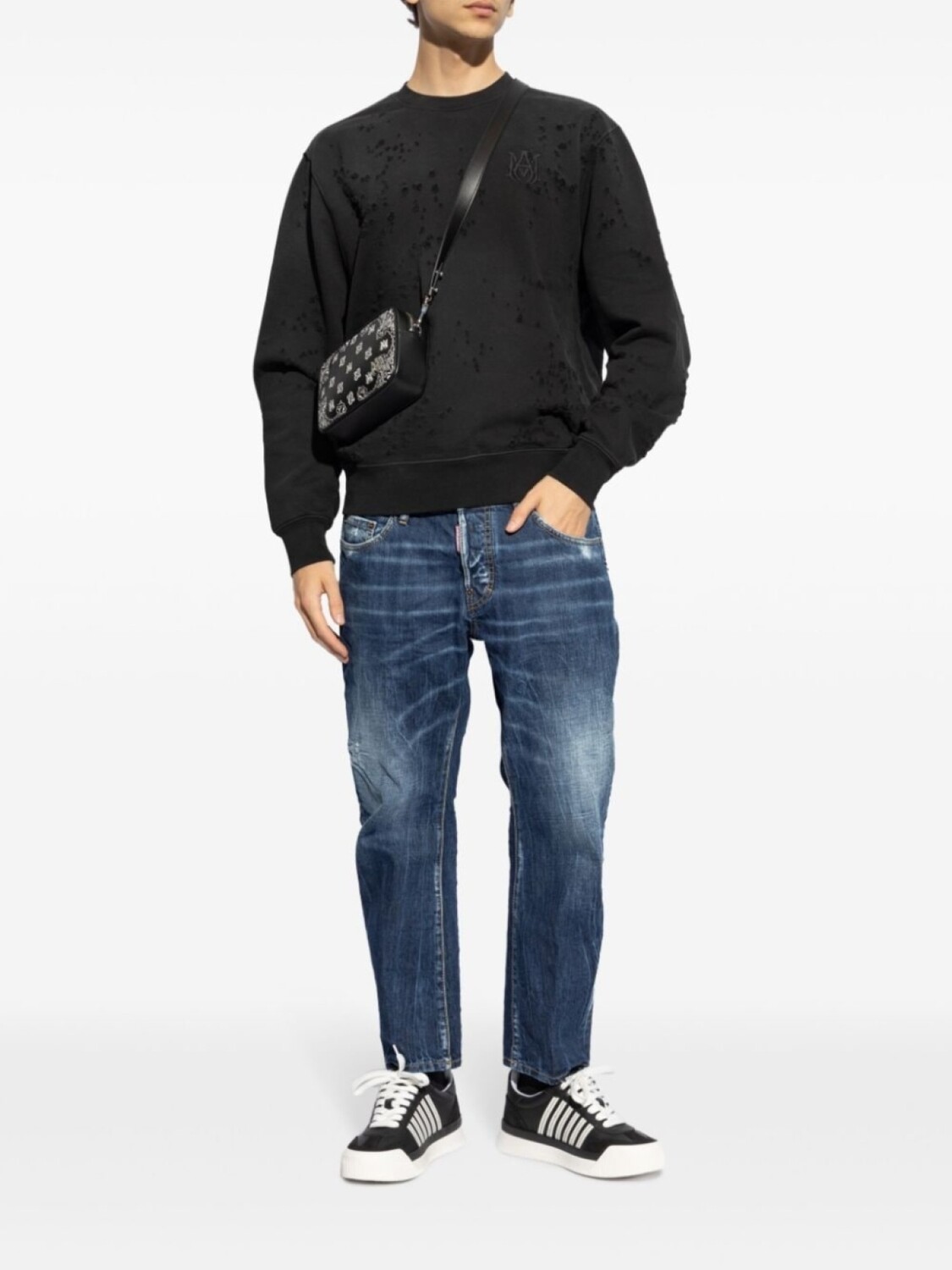 AMIRI хлопковая толстовка с вышитым логотипом, черный
AMIRI хлопковая толстовка с вышитым логотипом, черный