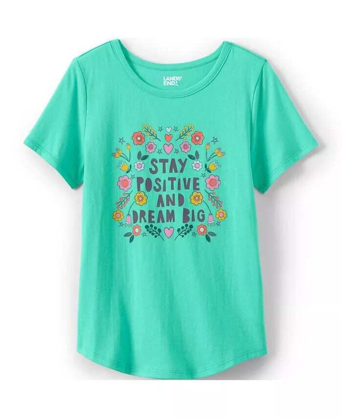 Футболка с короткими рукавами и графикой для девочек с изогнутым краем Lands' End, зеленый
Футболка с короткими рукавами и графикой для девочек с изогнутым краем Lands' End, зеленый