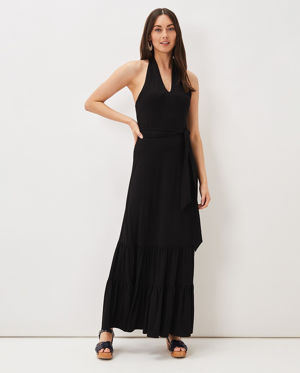 Длинное черное платье на бретелях Phase Eight, черный
Длинное черное платье на бретелях Phase Eight, черный