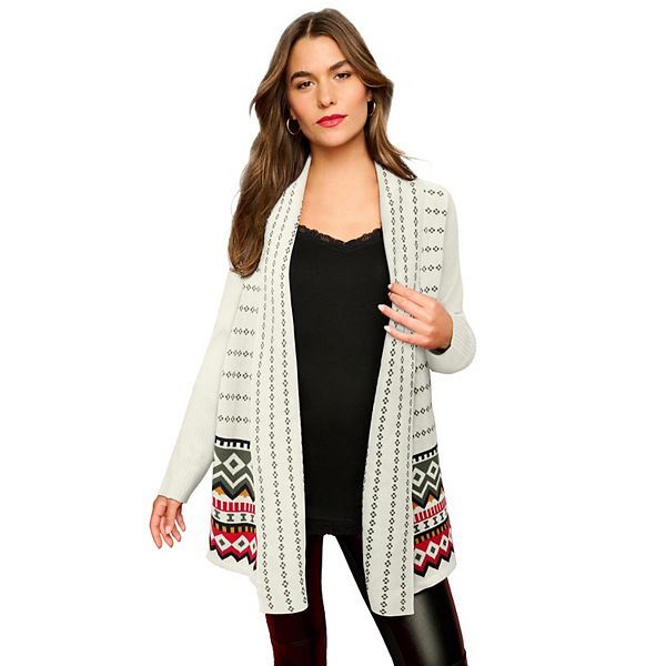 Кардиган с ажурным узором в виде ромбов, plus size Roaman'S, Ivory Multi Fair Isle
Кардиган с ажурным узором в виде ромбов, plus size Roaman'S, Ivory Multi Fair Isle