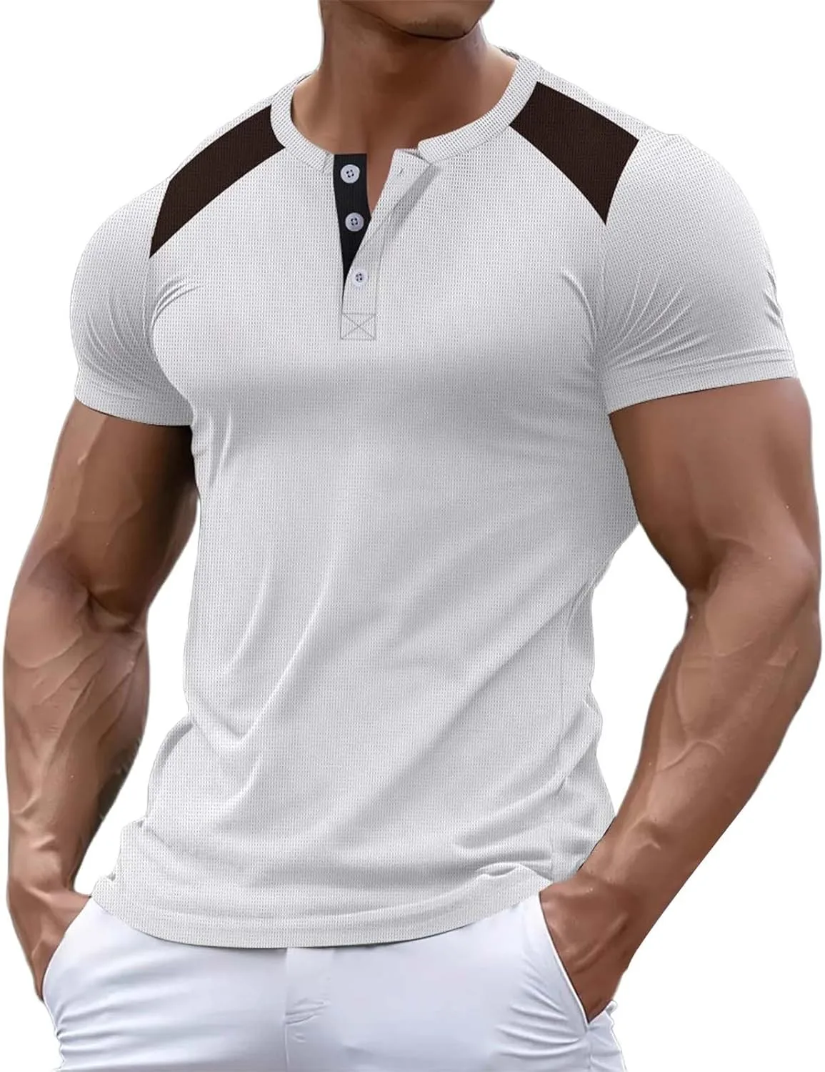 Футболка-поло Cotton Henley для мужчин, короткий рукав, облегающий крой
Футболка-поло Cotton Henley для мужчин, короткий рукав, облегающий крой