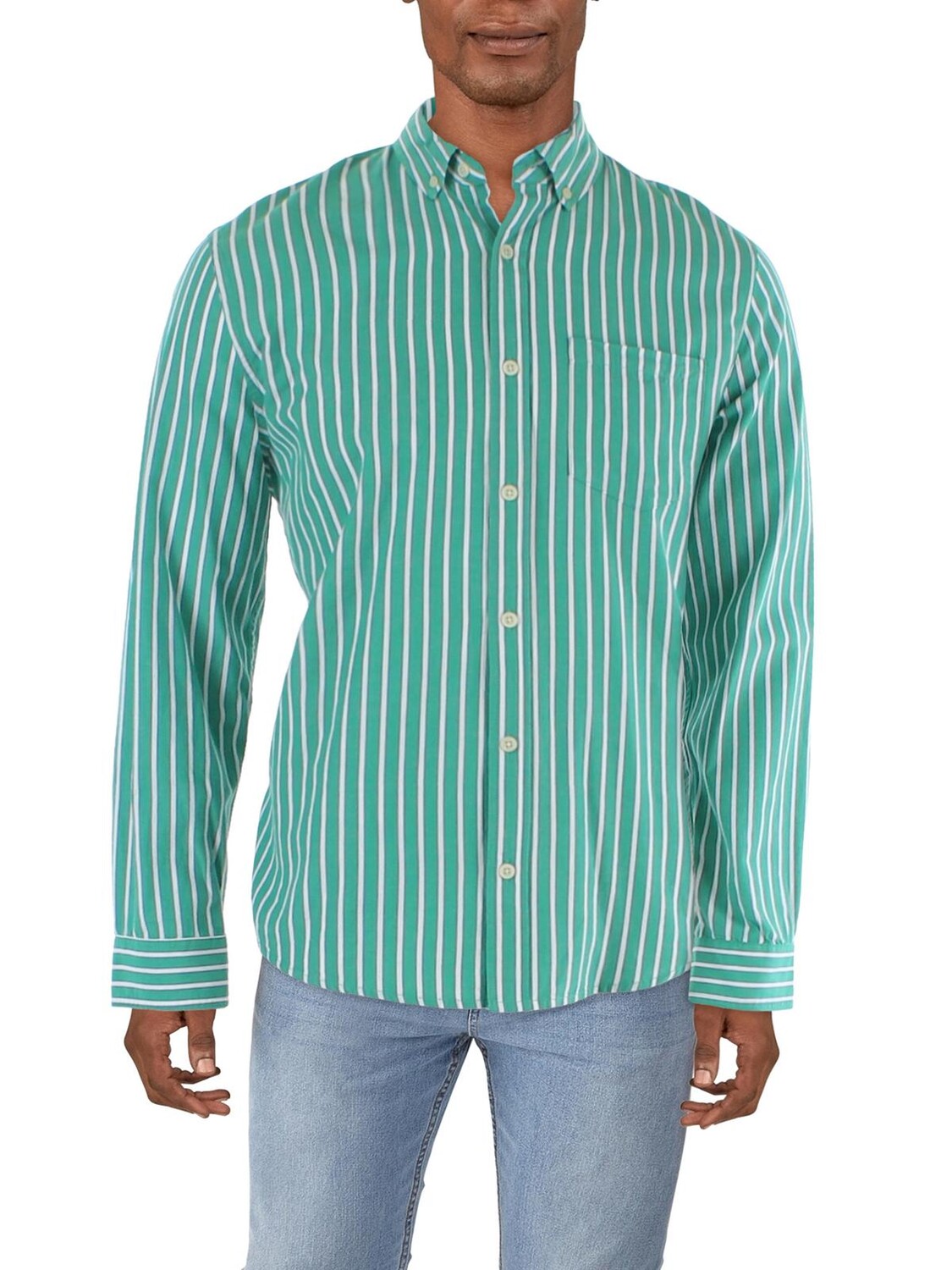 Мужская рубашка на пуговицах с длинным рукавом и воротником Cotton On, цвет Emerald Stripe
Мужская рубашка на пуговицах с длинным рукавом и воротником Cotton On, цвет Emerald Stripe