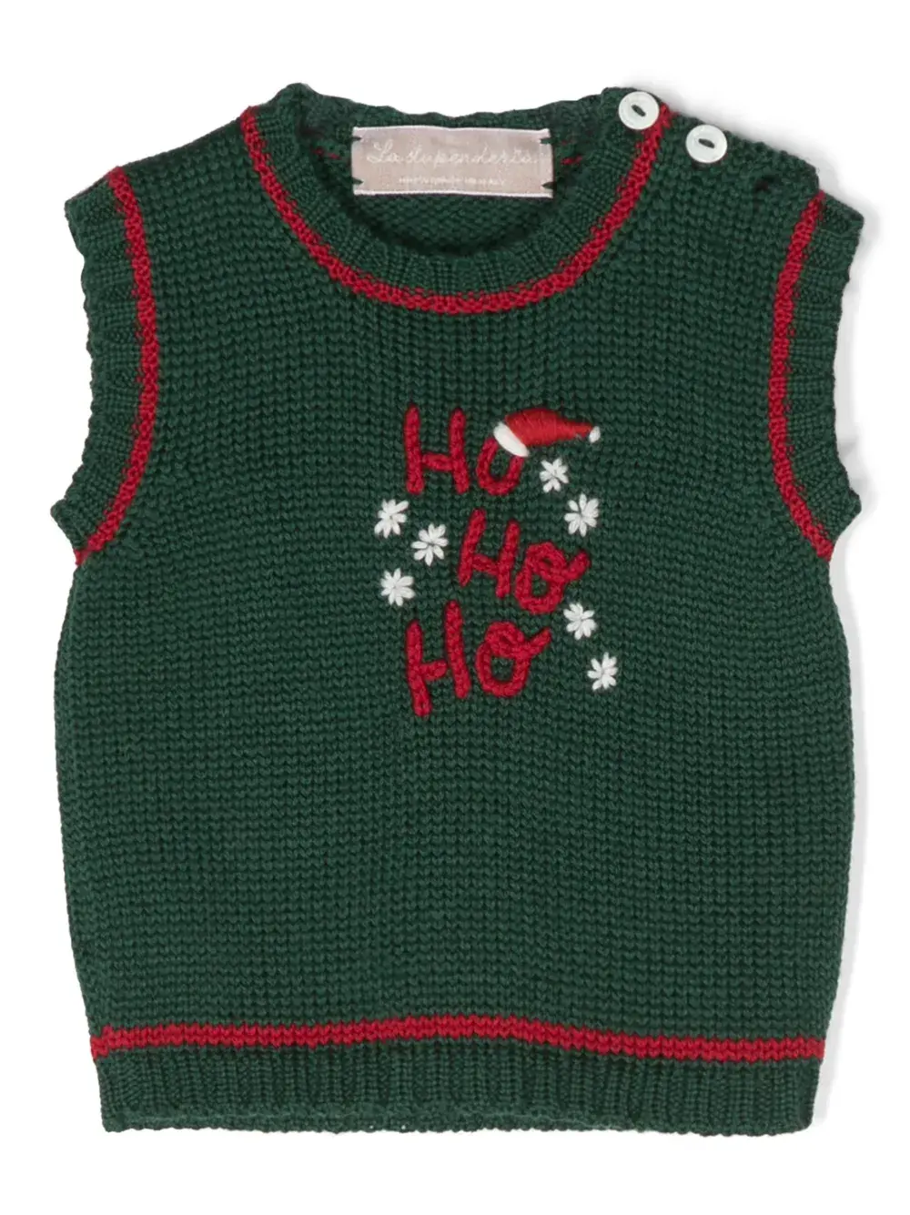 Жилет с круглым вырезом и вышивкой La Stupenderia, зеленый
Жилет с круглым вырезом и вышивкой La Stupenderia, зеленый