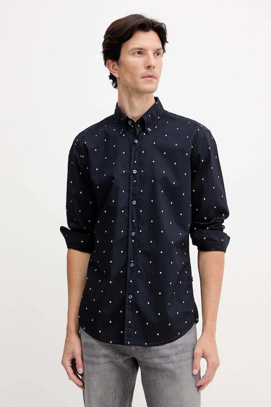 Хлопковая рубашка Boss Orange, темно-синий
Хлопковая рубашка Boss Orange, темно-синий