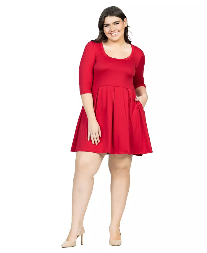 Платье больших размеров с расклешенными рукавами до локтя 24seven Comfort Apparel, красный
Платье больших размеров с расклешенными рукавами до локтя 24seven Comfort Apparel, красный