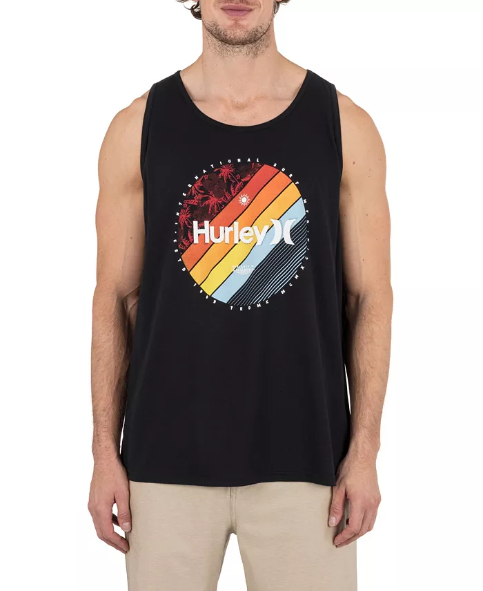 Мужской линейный майка Palm Hurley, черный
Мужской линейный майка Palm Hurley, черный