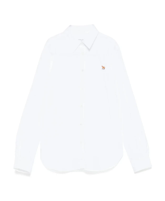 Белая хлопковая рубашка с вышивкой в виде лисенка. Maison Kitsunã, белый
Белая хлопковая рубашка с вышивкой в виде лисенка. Maison Kitsunã, белый