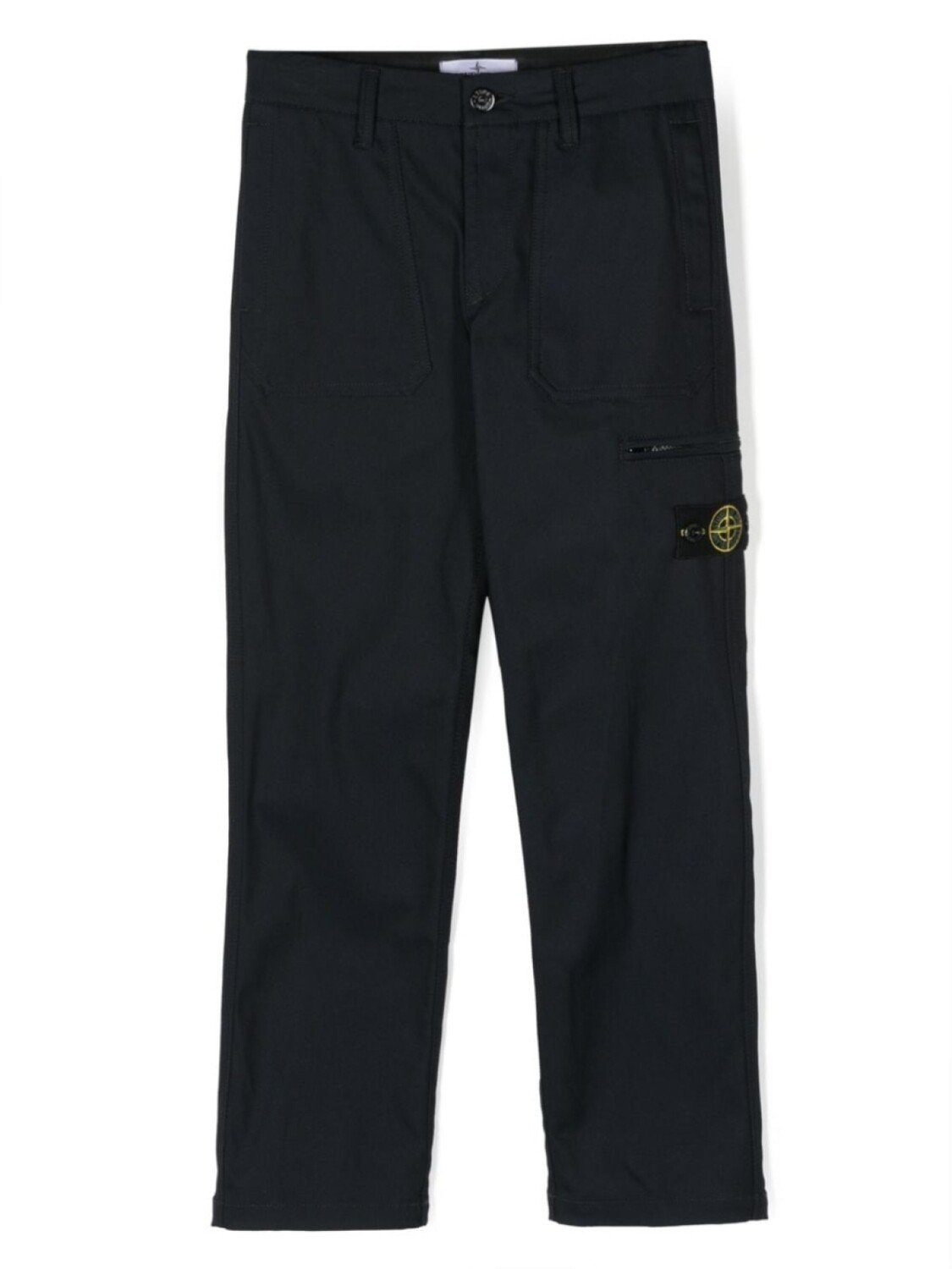 Stone Island Junior прямые брюки с нашивкой Compass, синий 
Stone Island Junior прямые брюки с нашивкой Compass, синий