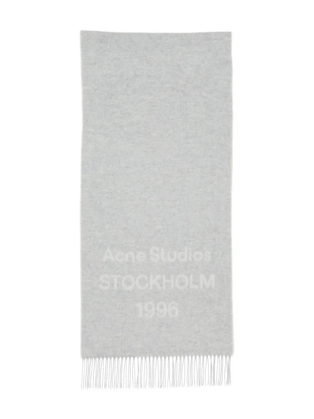 Шерстяной шарф с логотипом Acne Studios, серый 
Шерстяной шарф с логотипом Acne Studios, серый