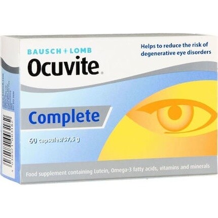 Bausch & Lomb Ocuvite Complete Dietary Supplement для хорошего здоровья и защиты глаз - 60 капсул Bausch + Lomb
Bausch & Lomb Ocuvite Complete Dietary Supplement для хорошего здоровья и защиты глаз - 60 капсул Bausch + Lomb