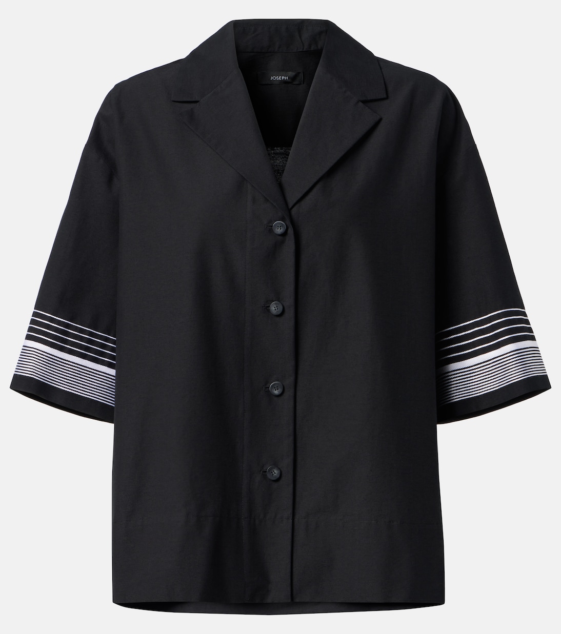 Леопольд рубашка из хлопка и шелка Joseph, черный 
Леопольд рубашка из хлопка и шелка Joseph, черный