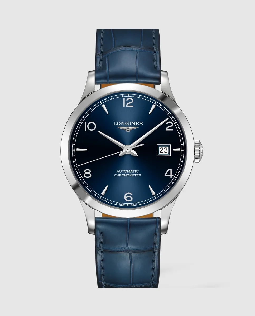 Мужские часы Longines Record Collection L28204964 из синей кожи аллигатора, синий
Мужские часы Longines Record Collection L28204964 из синей кожи аллигатора, синий
