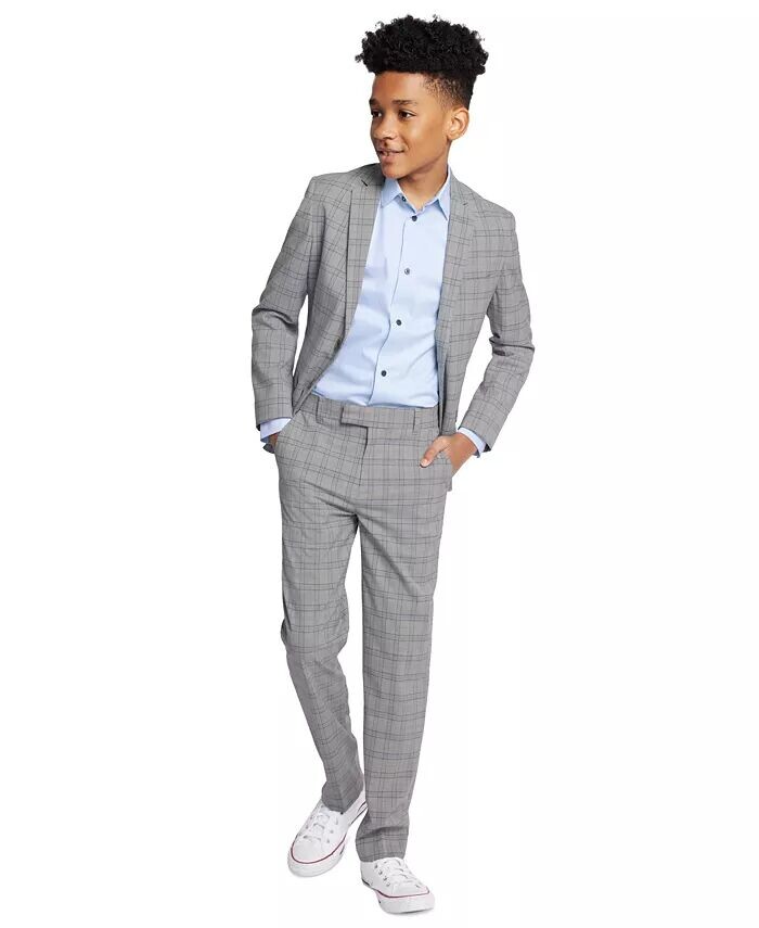 Куртка в клетку из эластичного деко для больших мальчиков, рубашка из эластичного поплина и брюки в клетку из эластичного деко Calvin Klein, черный
Куртка в клетку из эластичного деко для больших мальчиков, рубашка из эластичного поплина и брюки в клетку из эластичного деко Calvin Klein, черный