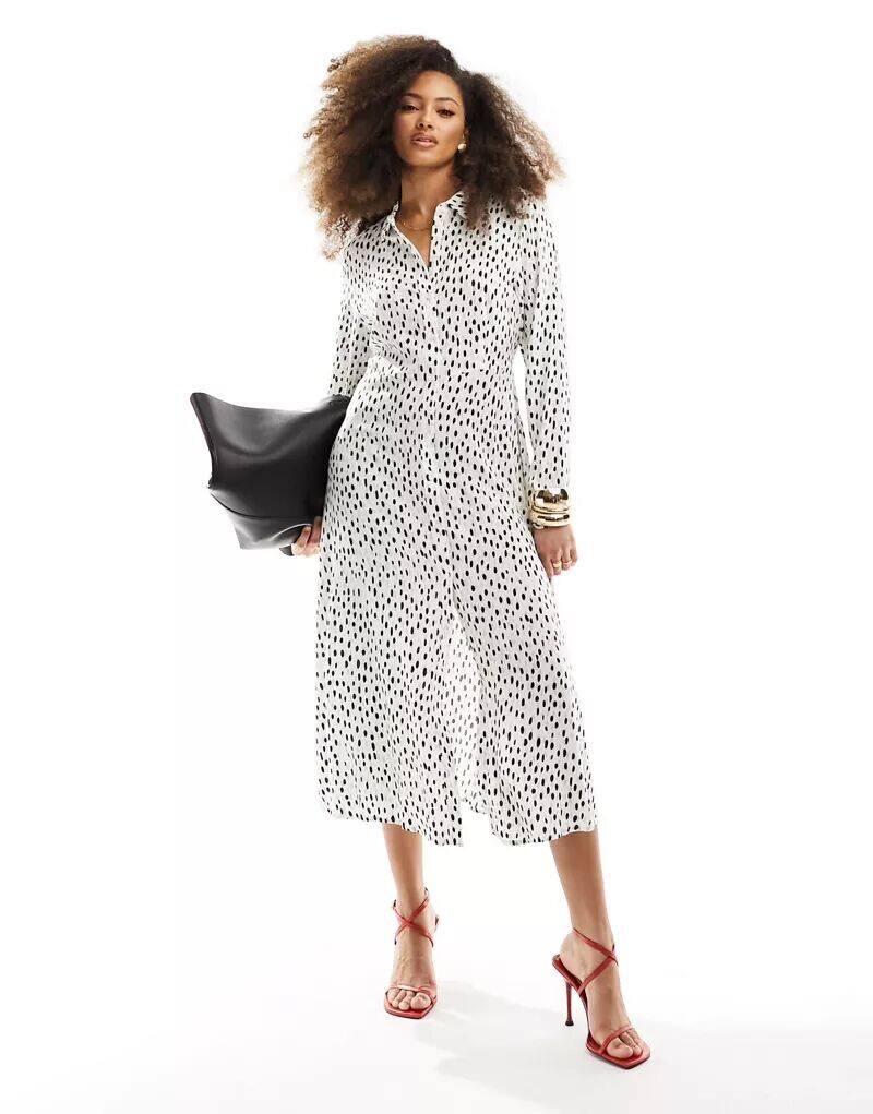 Белое платье-рубашка макси в горошек Vila
Белое платье-рубашка макси в горошек Vila